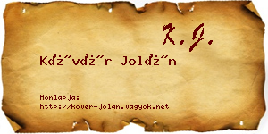 Kövér Jolán névjegykártya