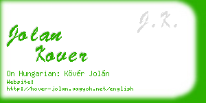 jolan kover business card